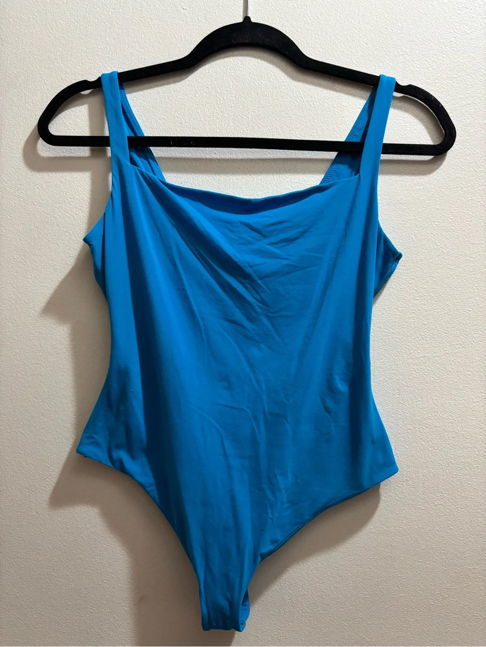 SKIMS Blue Square Neck One-Piece bodysuit